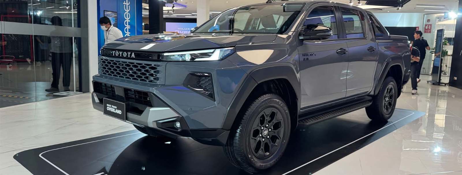 Toyota Hilux Revo Overland 2026 latest model with aggressive front grille and luxury off-road design.